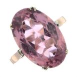 An early 20th century 9ct gold pink tourmaline single-stone ring.