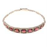 An early 20th century garnet bracelet.