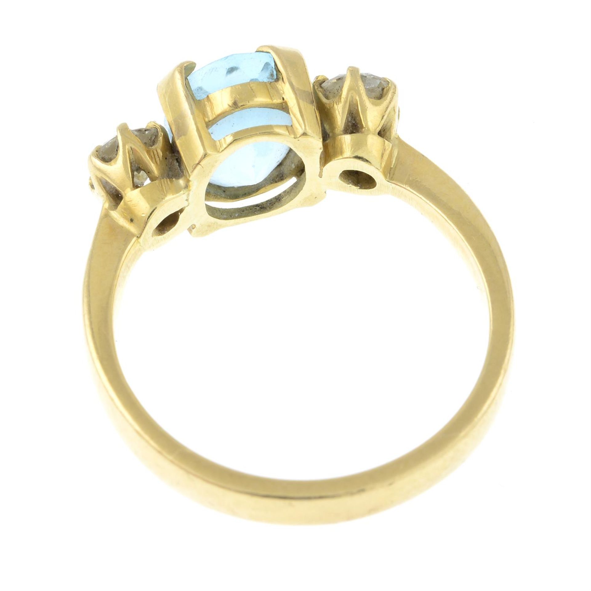 A topaz and brilliant-cut diamond three-stone ring. - Image 2 of 2