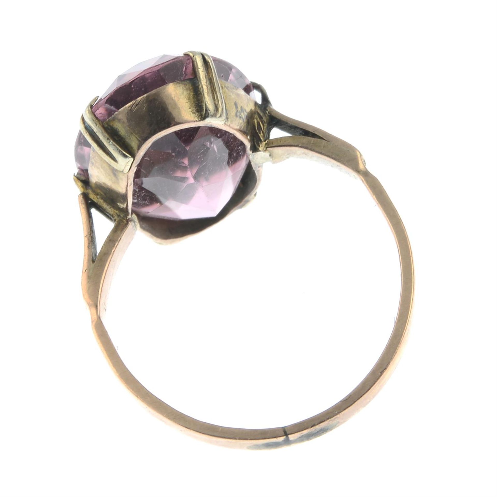 An early 20th century 9ct gold pink tourmaline single-stone ring. - Image 2 of 2