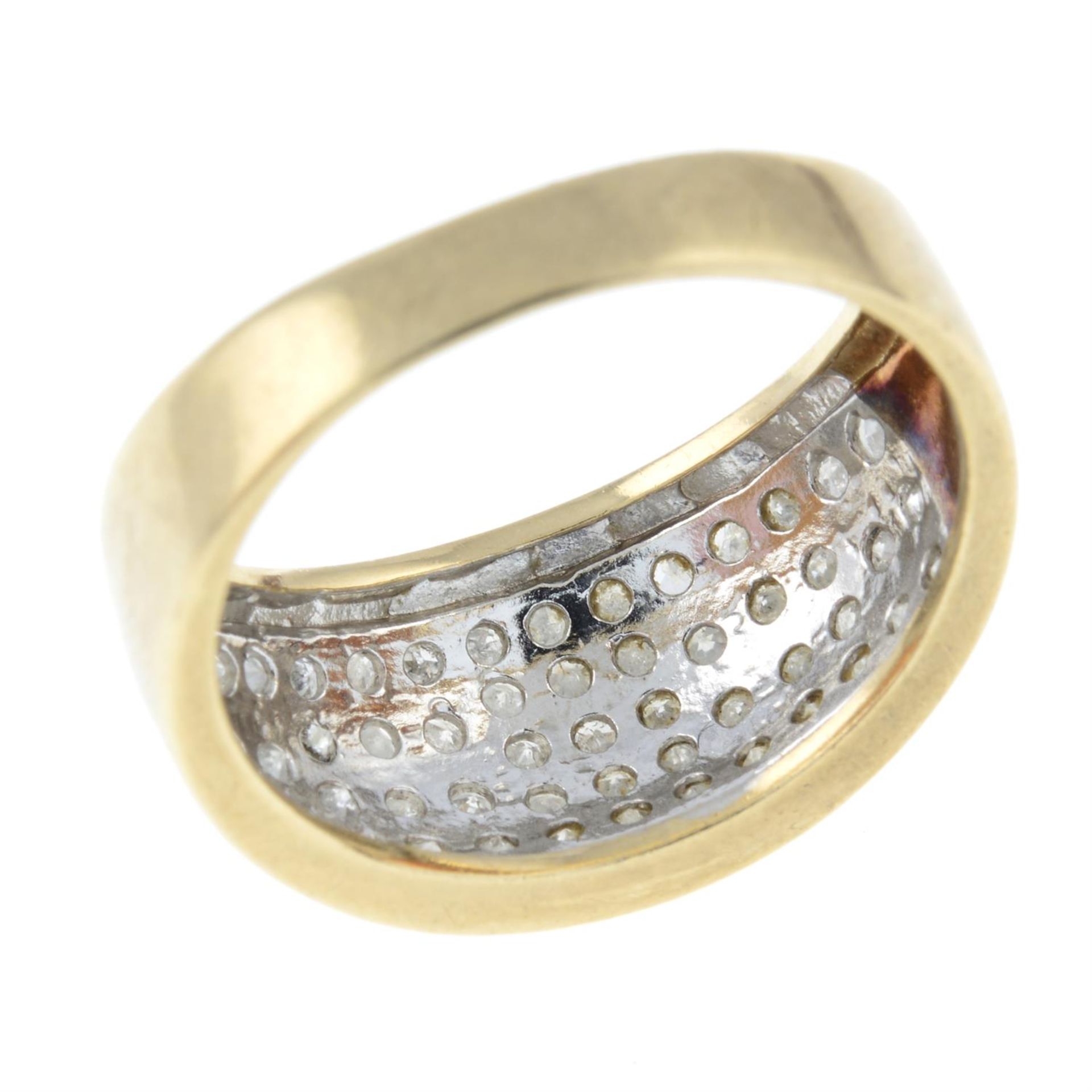 A 9ct gold old-cut diamond bombe ring. - Image 2 of 2