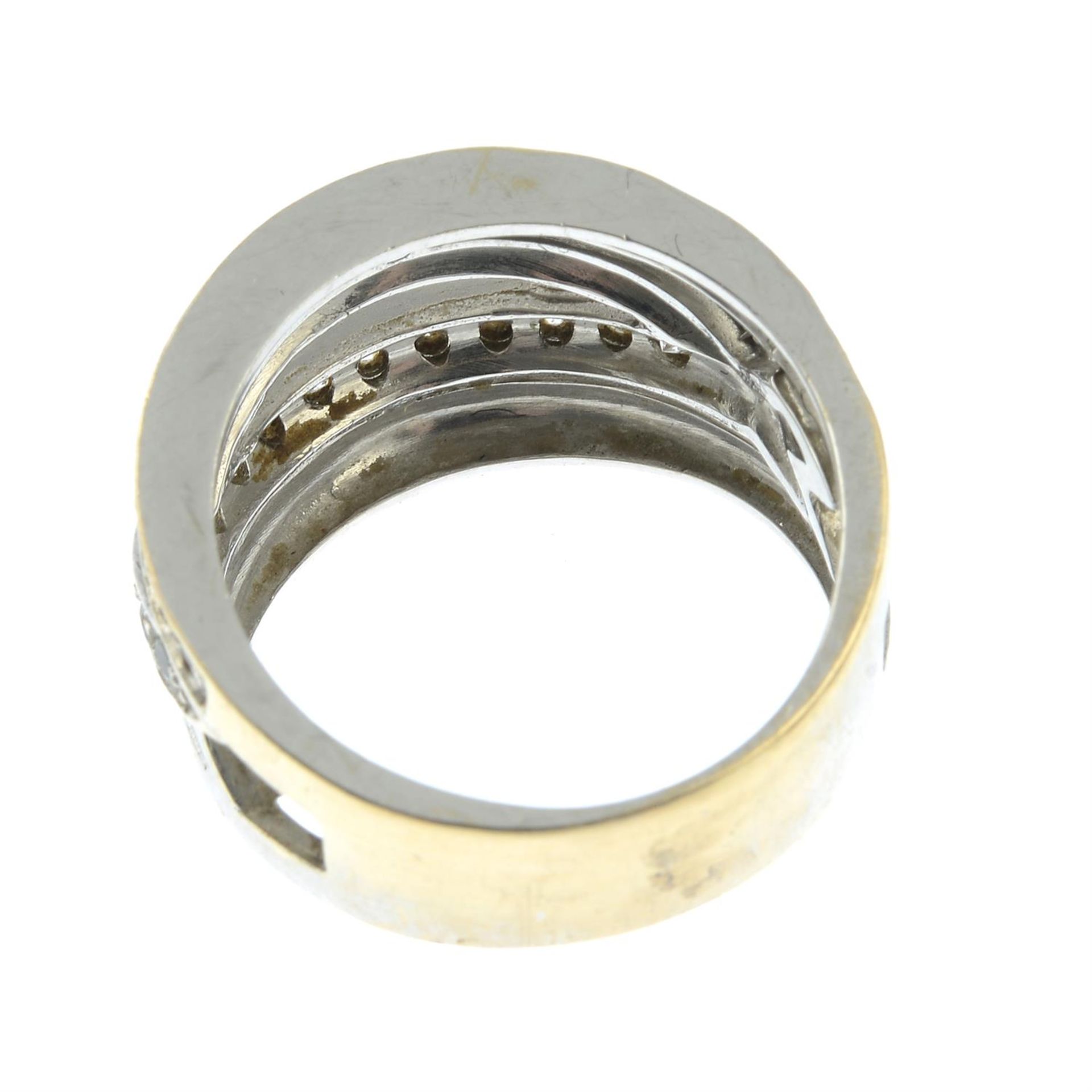 A cubic zirconia two-row overlapping ring. - Image 2 of 2