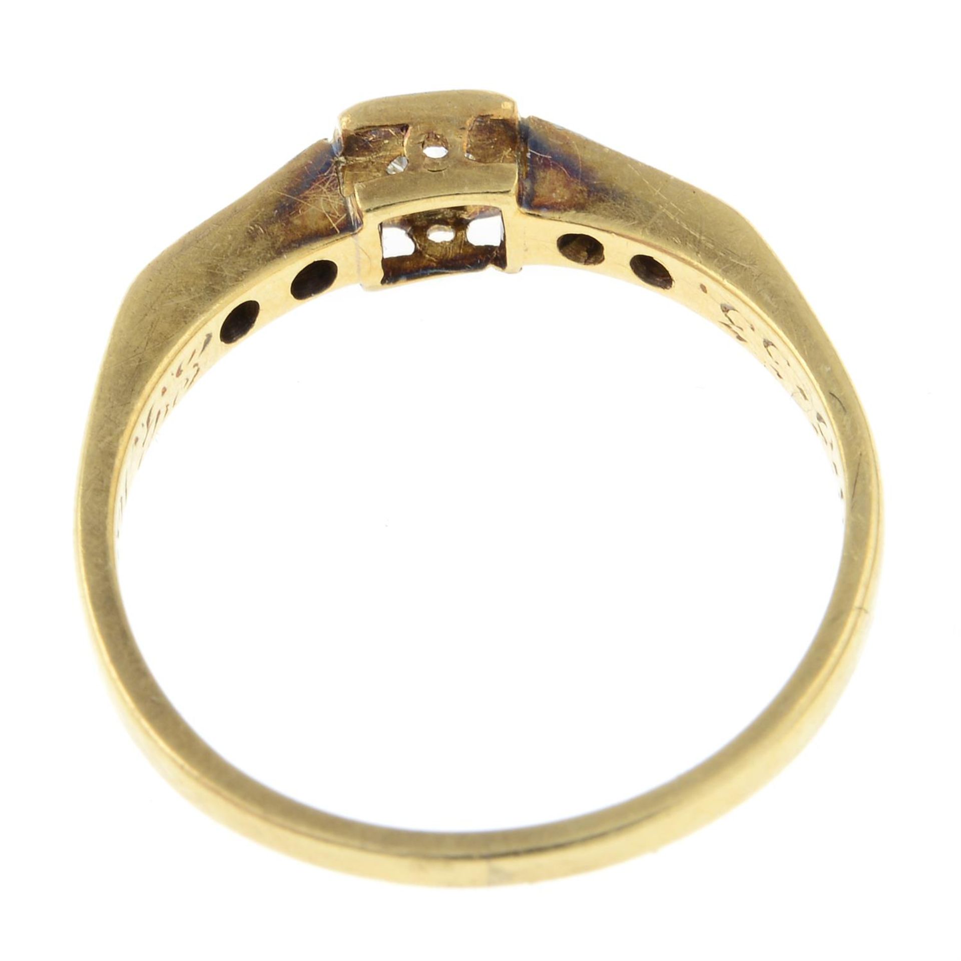 An early 20th century 18ct gold and platinum diamond ring. - Image 2 of 2