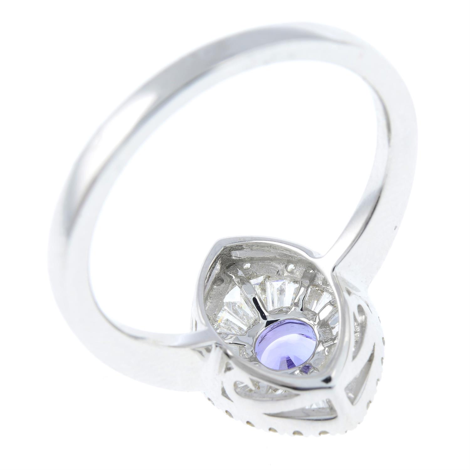 An 18ct gold tanzanite and diamond cluster ring. - Image 2 of 2