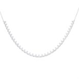 A 9ct white gold cubic zirconia necklace.