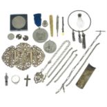 A small selection of silver and other jewellery.