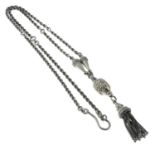 A late 19th century silver tassel necklace.