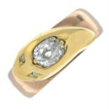 A 9ct gold rose-cut diamond snake dress ring.