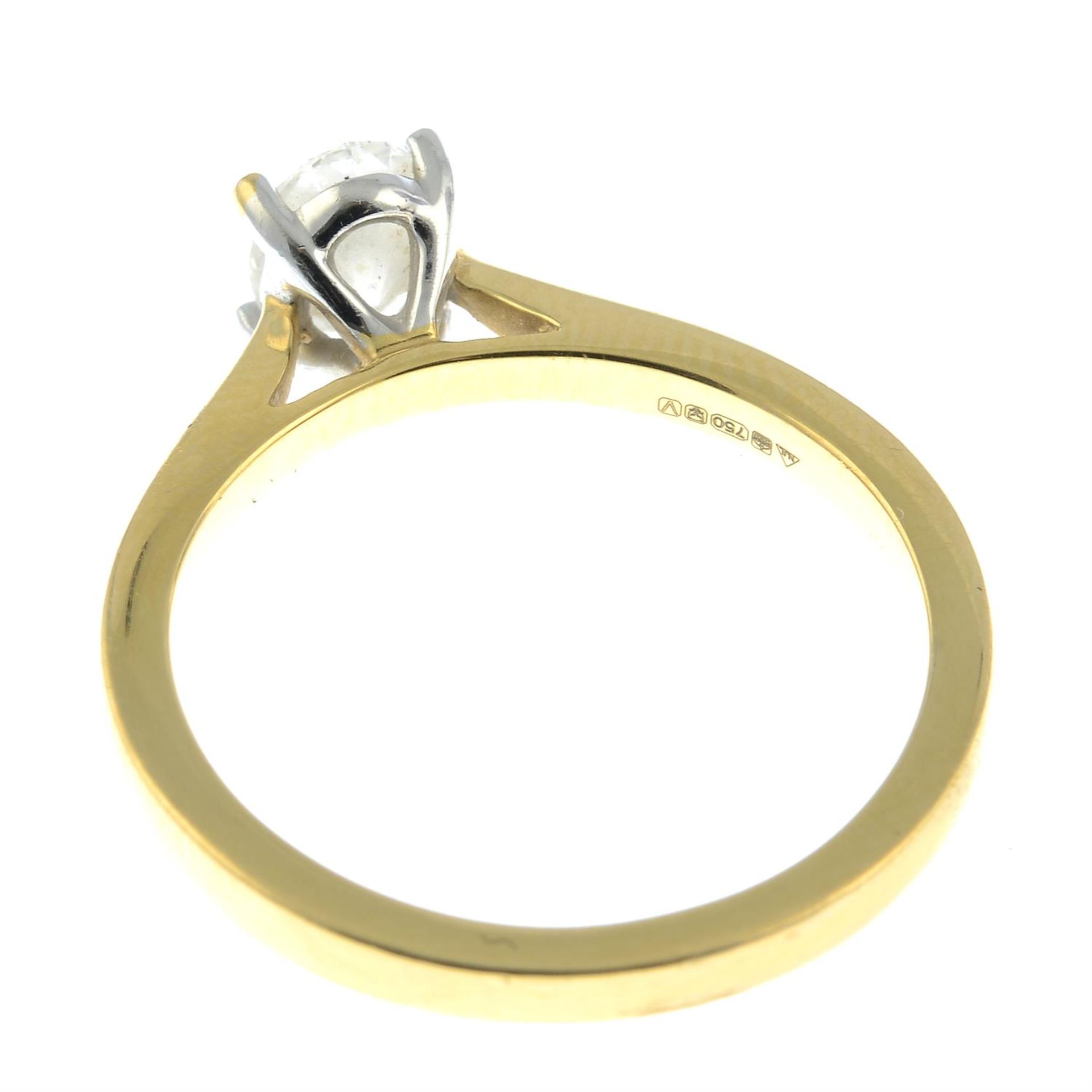 An 18ct gold oval-shape diamond single-stone ring. - Image 2 of 2