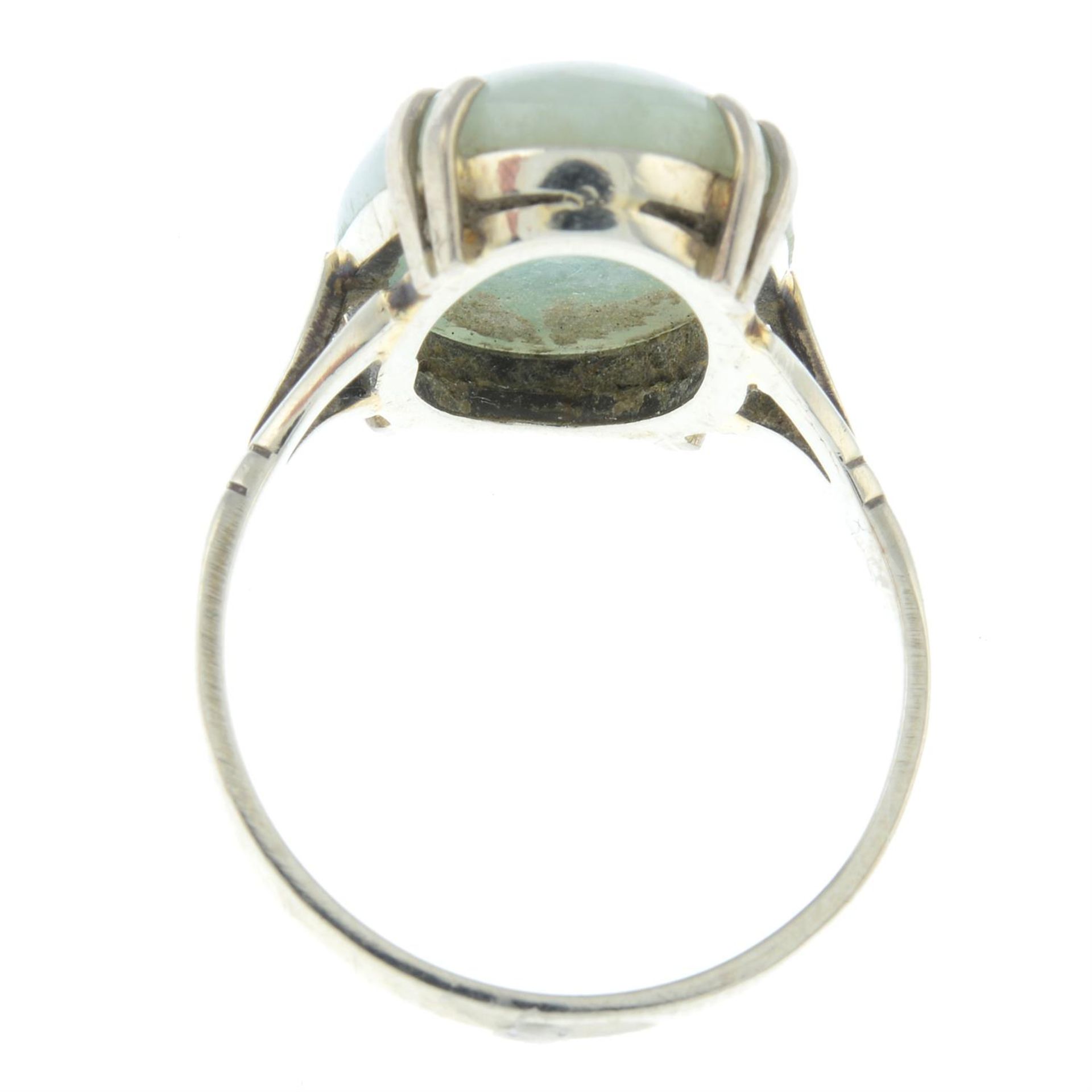 A jadeite cabochon ring. - Image 2 of 2