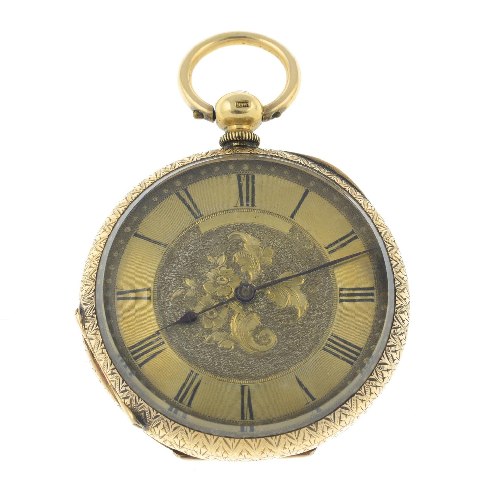 A late 19th century 18ct gold pocket watch.
