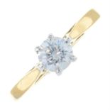 An 18ct gold brilliant-cut diamond single-stone ring.