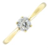 An early 20th century 18ct gold old-cut diamond single-stone ring.