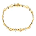 A 9ct gold cubic zirconia bracelet.