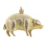 An early 20th century 9ct gold pig pendant/charm.