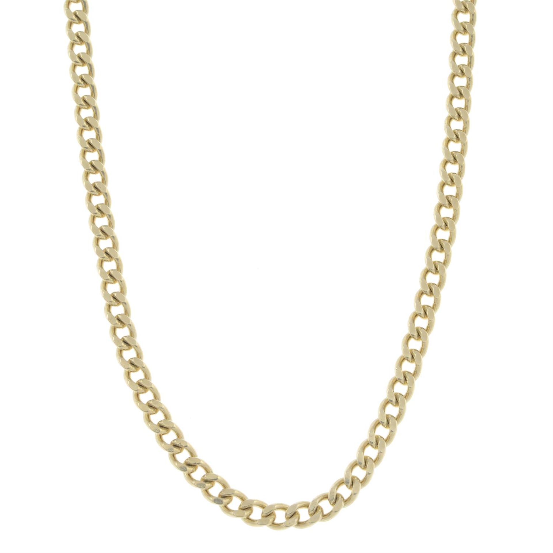 A 9ct bicolour gold figaro-link necklace.