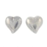 A pair of heart-shape stud earrings, by Georg Jensen.