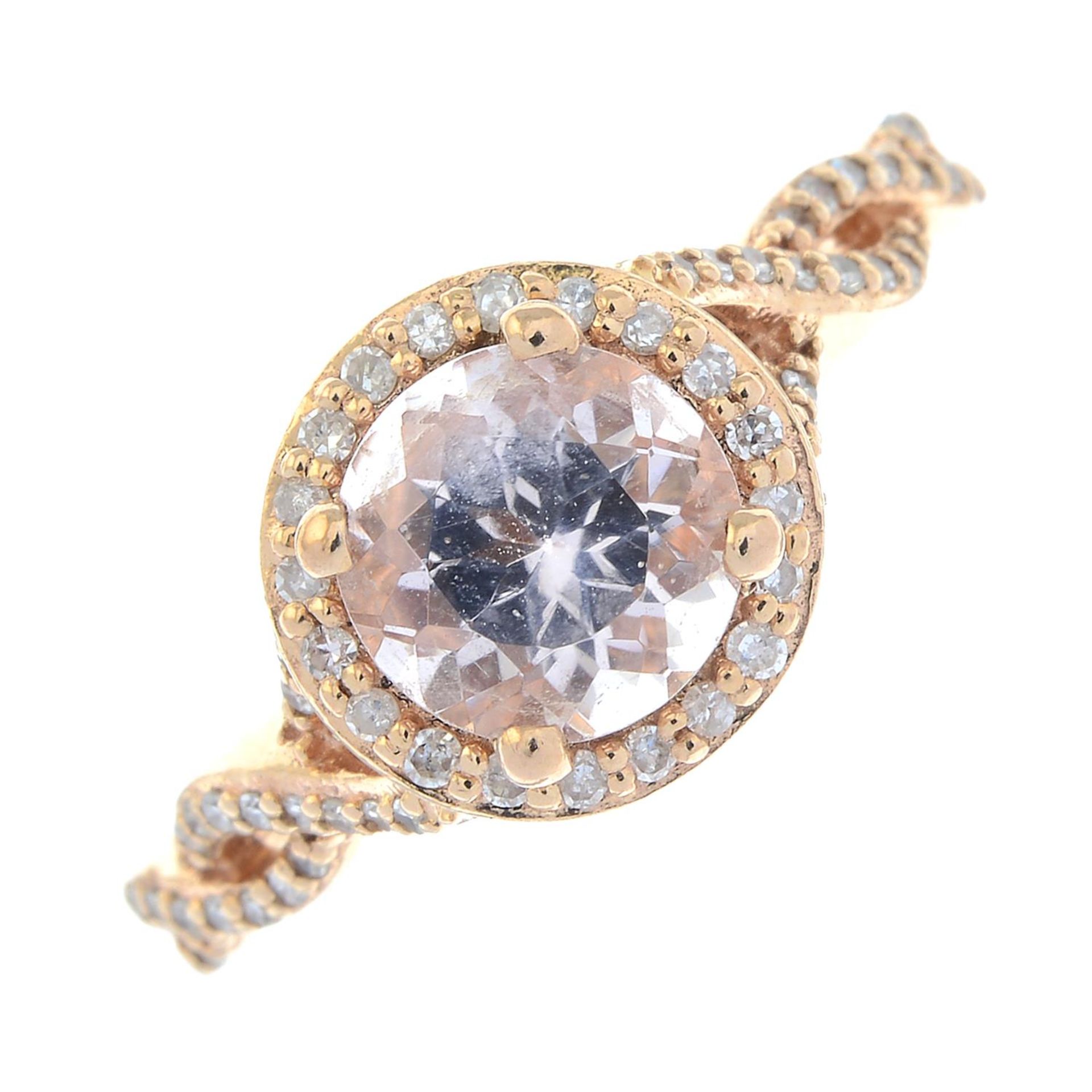 A morganite and diamond dress ring.