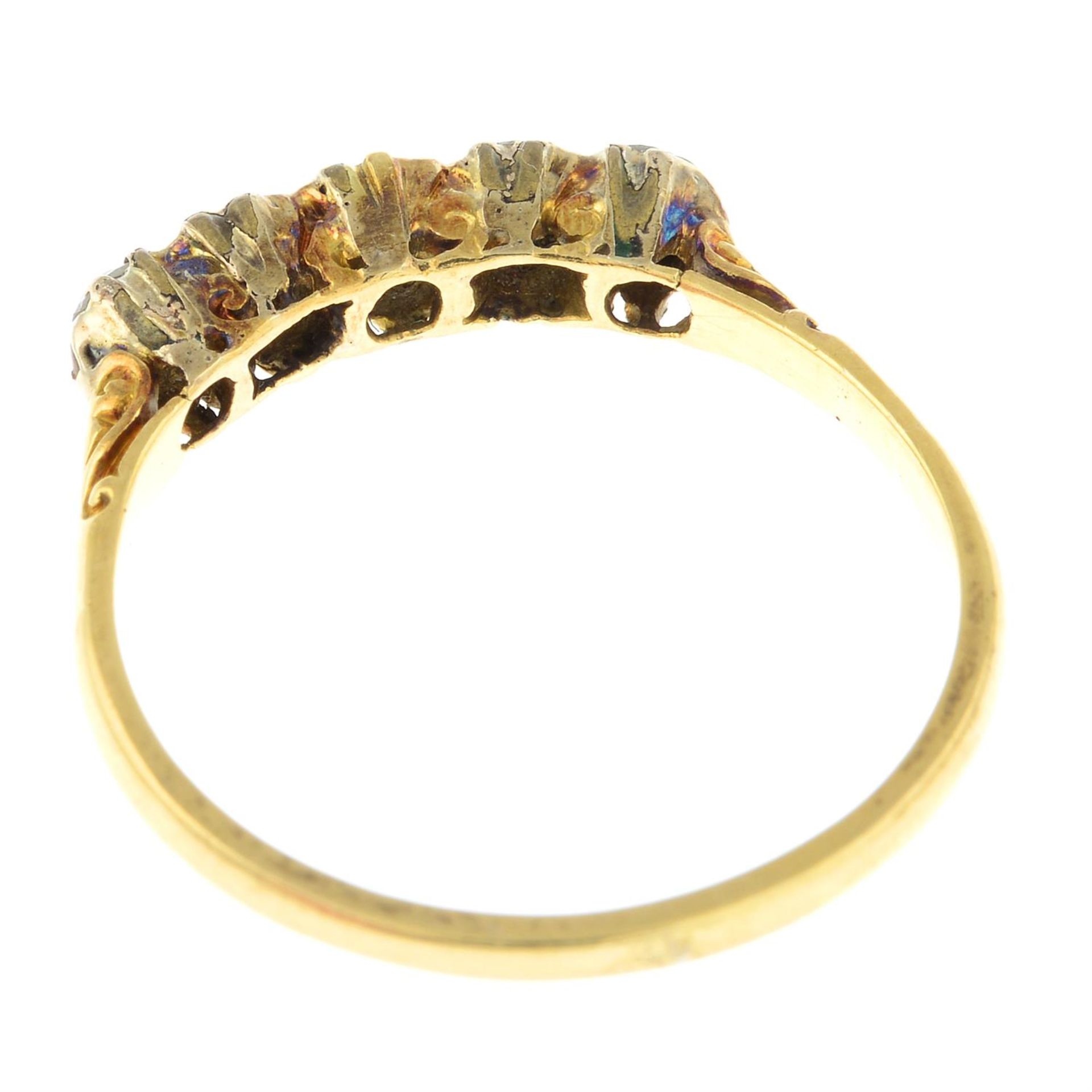 An Late Victorian 18ct gold old-cut diamond five-stone ring. - Image 2 of 2