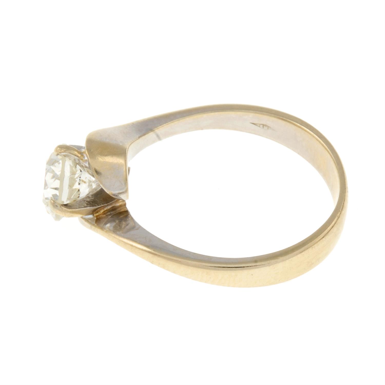 An 18ct gold brilliant-cut diamond single-stone crossover ring. - Image 2 of 4