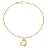An 'Open Heart' charm, on trace-link chain, by Elsa Peretti, for Tiffany & Co.