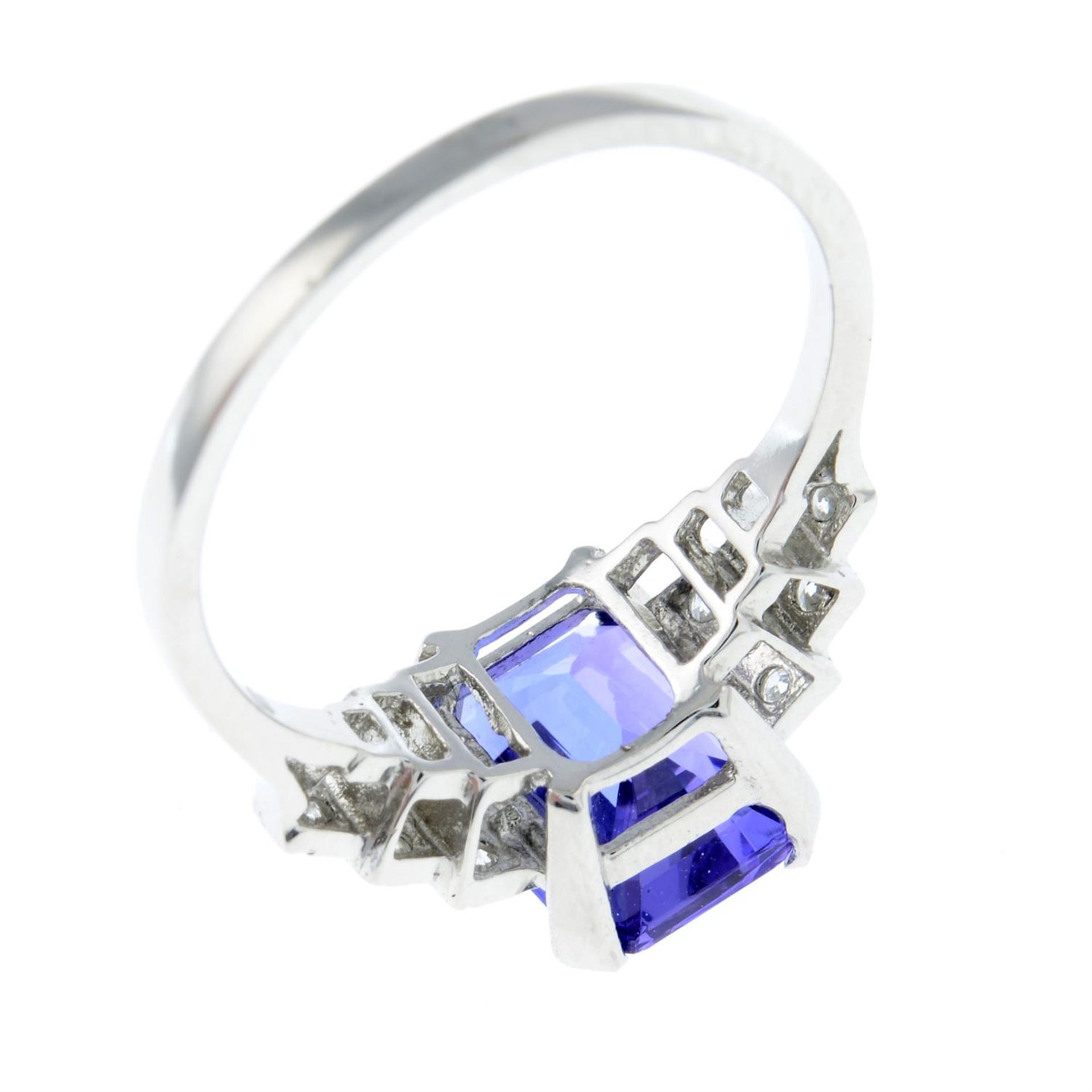 A tanzanite and diamond ring. - Image 2 of 2