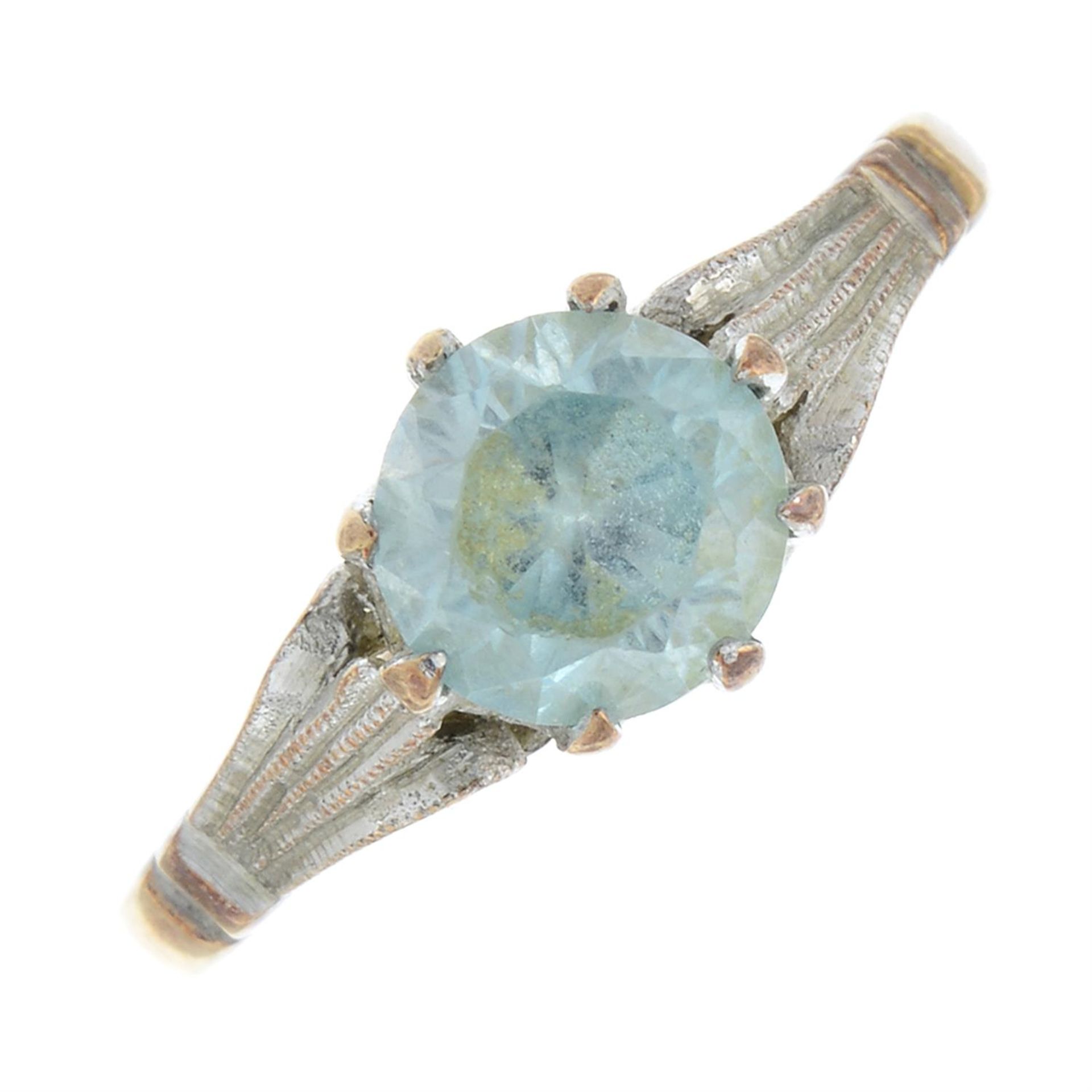 A 1960's 9ct gold zircon single-stone ring.