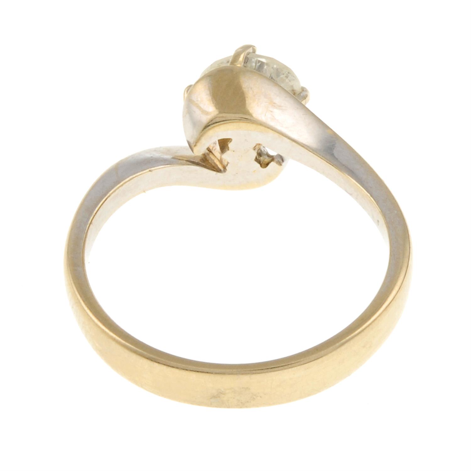 An 18ct gold brilliant-cut diamond single-stone crossover ring. - Image 4 of 4