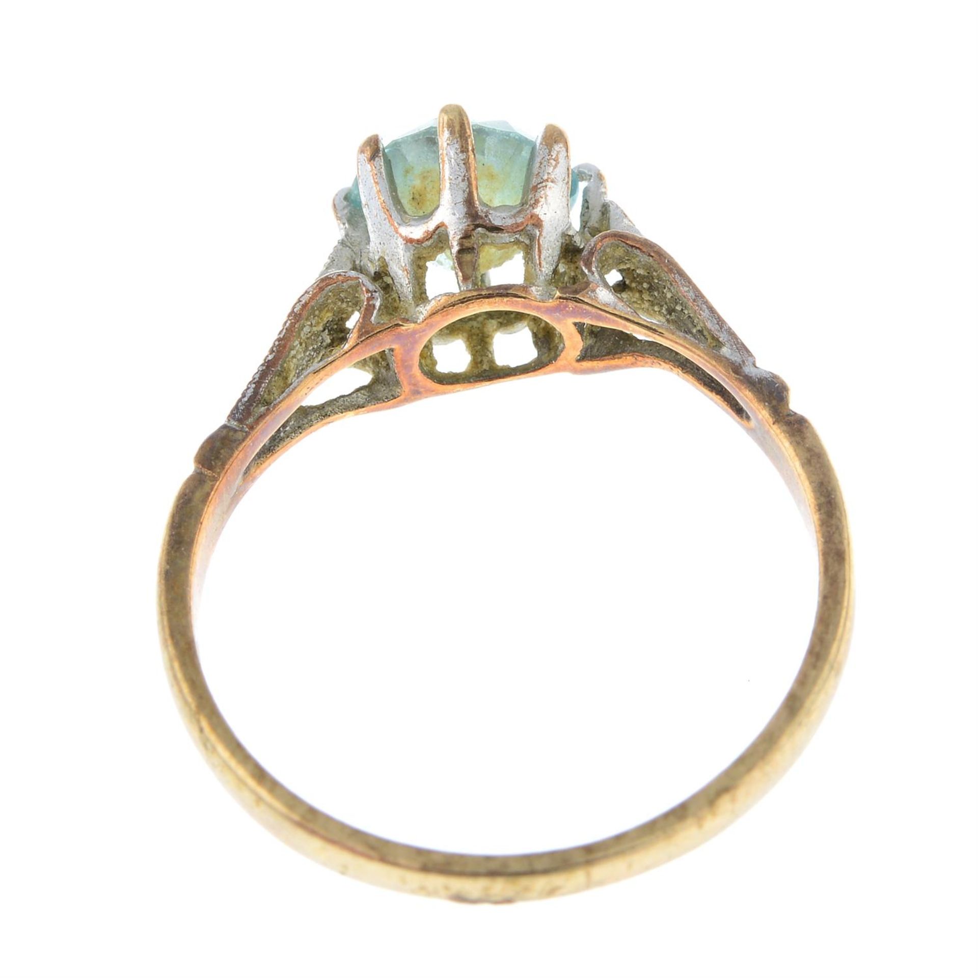 A 1960's 9ct gold zircon single-stone ring. - Image 2 of 2