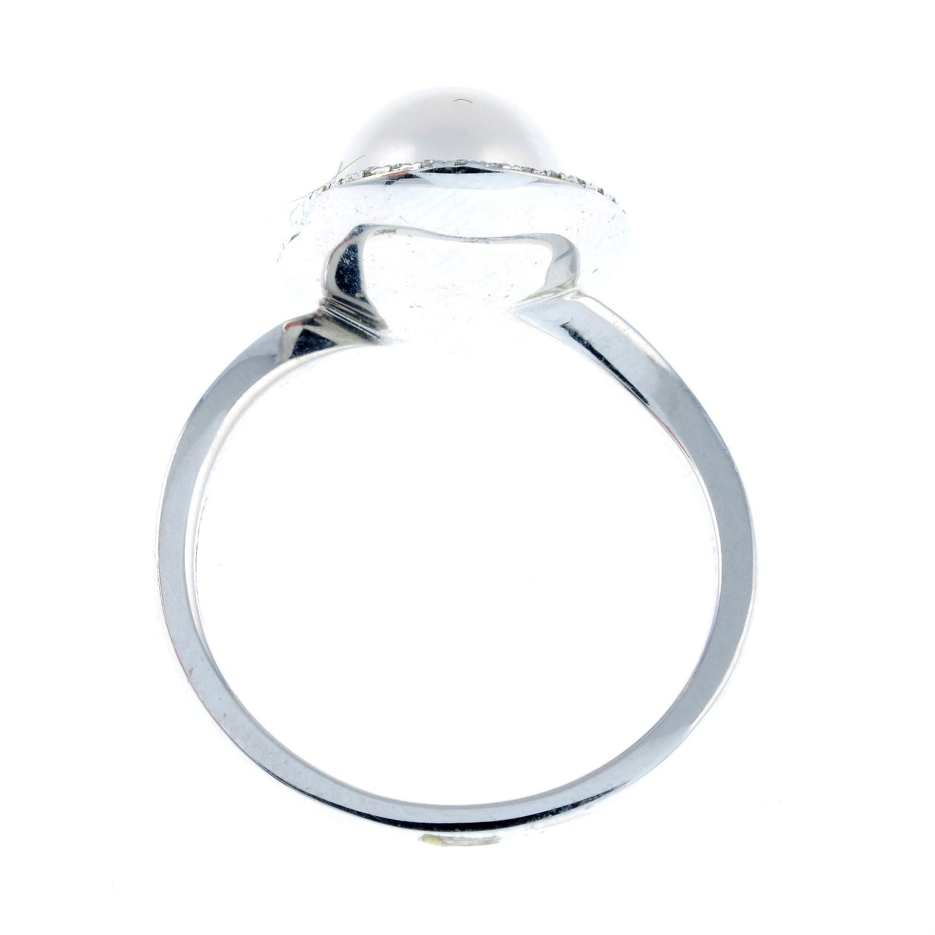 An 18ct gold cultured pearl and diamond dress ring. - Image 2 of 2