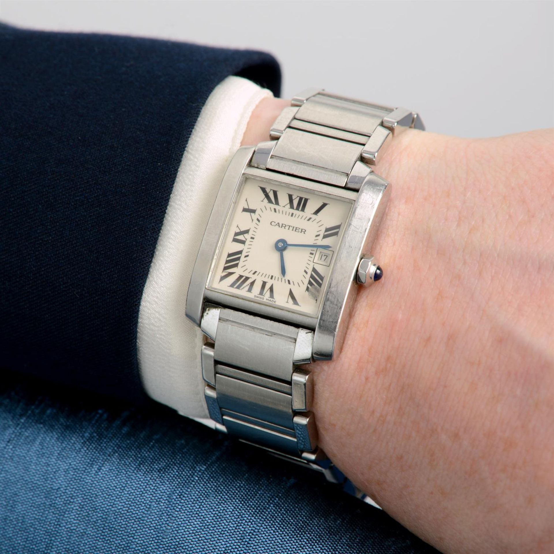 CARTIER - a stainless steel Tank Francaise bracelet watch, 26mm. - Image 5 of 5