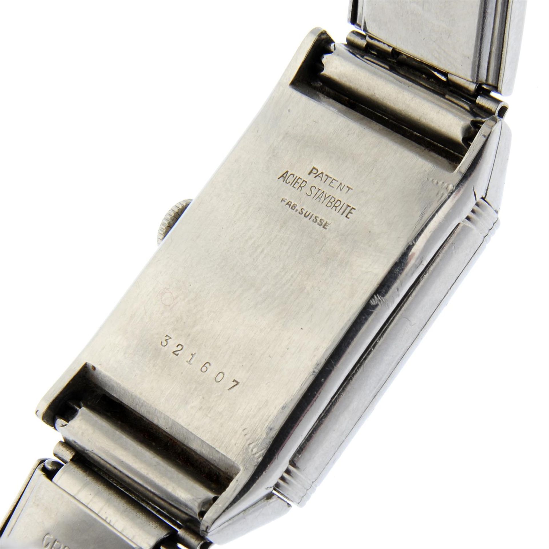 JAEGER-LECOULTRE - a stainless steel Reverso bracelet watch, 23x27mm. - Bild 4 aus 5