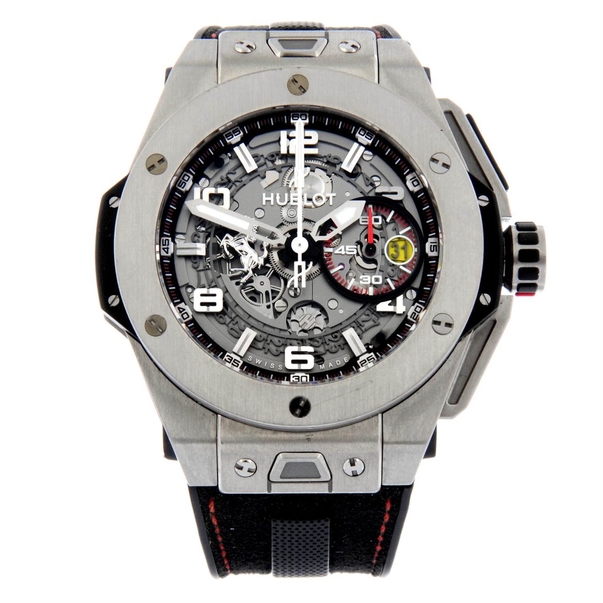 HUBLOT - a limited edition bi-material Big Bang Ferrari Unico wrist watch, 49mm.
