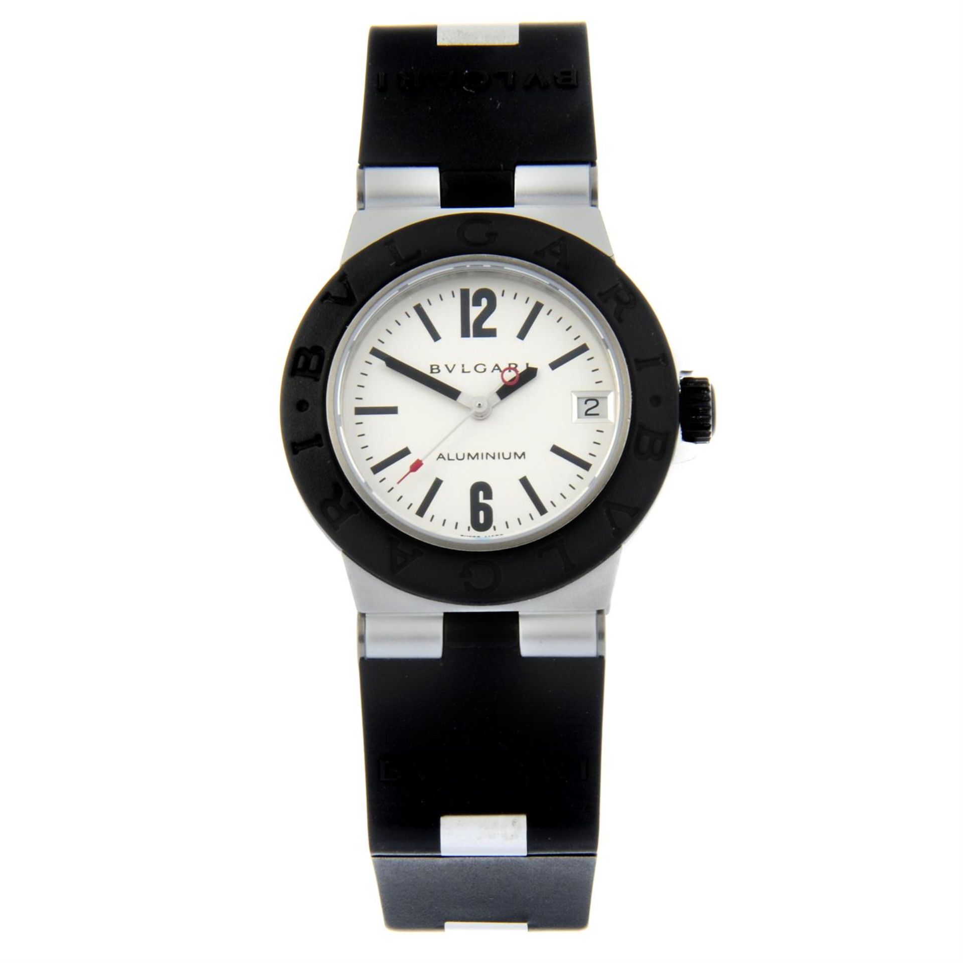 BULGARI - a bi-material Aluminium Diagono wrist watch, 32mm.