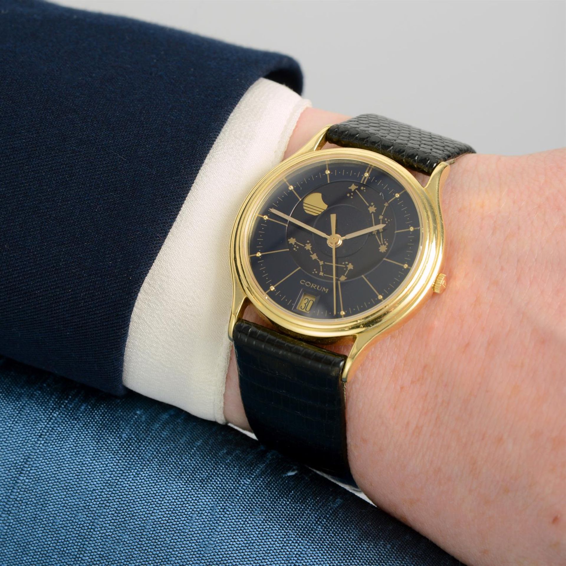 CORUM - a 18ct yellow gold Moontime wrist watch, 33mm. - Image 5 of 6