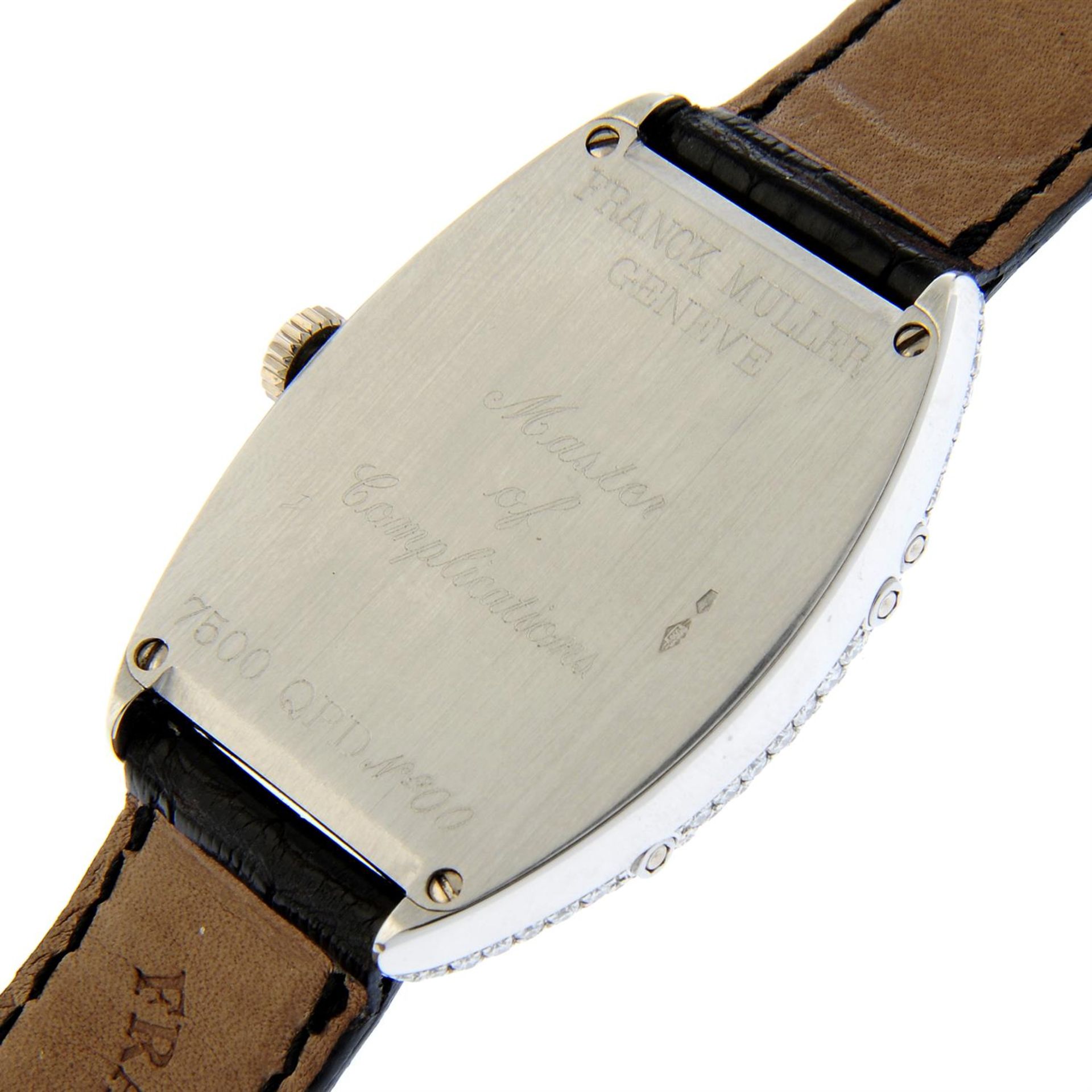 FRANCK MULLER - a factory diamond set platinum Curvex Quantiéme Perpetuel Triple Calendar wrist - Image 4 of 5