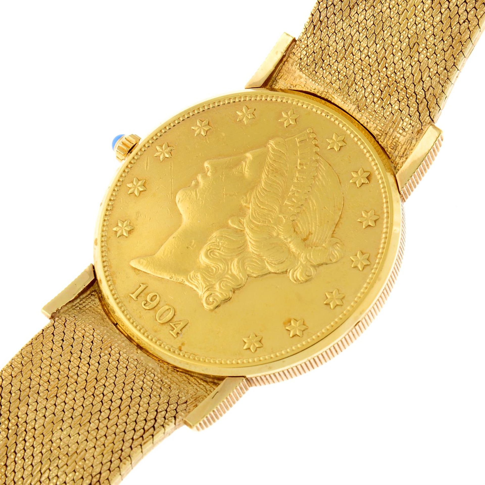 CORUM - an 18ct yellow gold Twenty Dollar Coin bracelet watch, 35mm. - Image 4 of 6