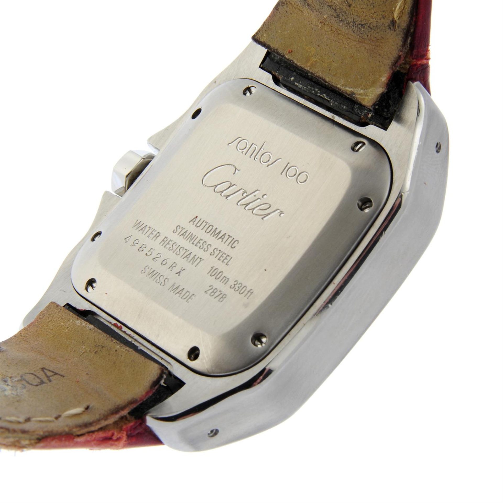 CARTIER - a stainless steel Santos 100 wrist watch, 33mm. - Bild 4 aus 5
