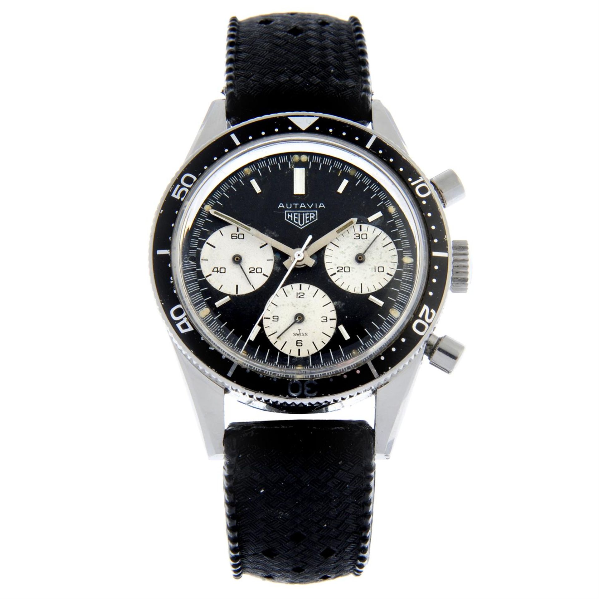 HEUER - a stainless steel Autavia chronograph wrist watch, 38mm.