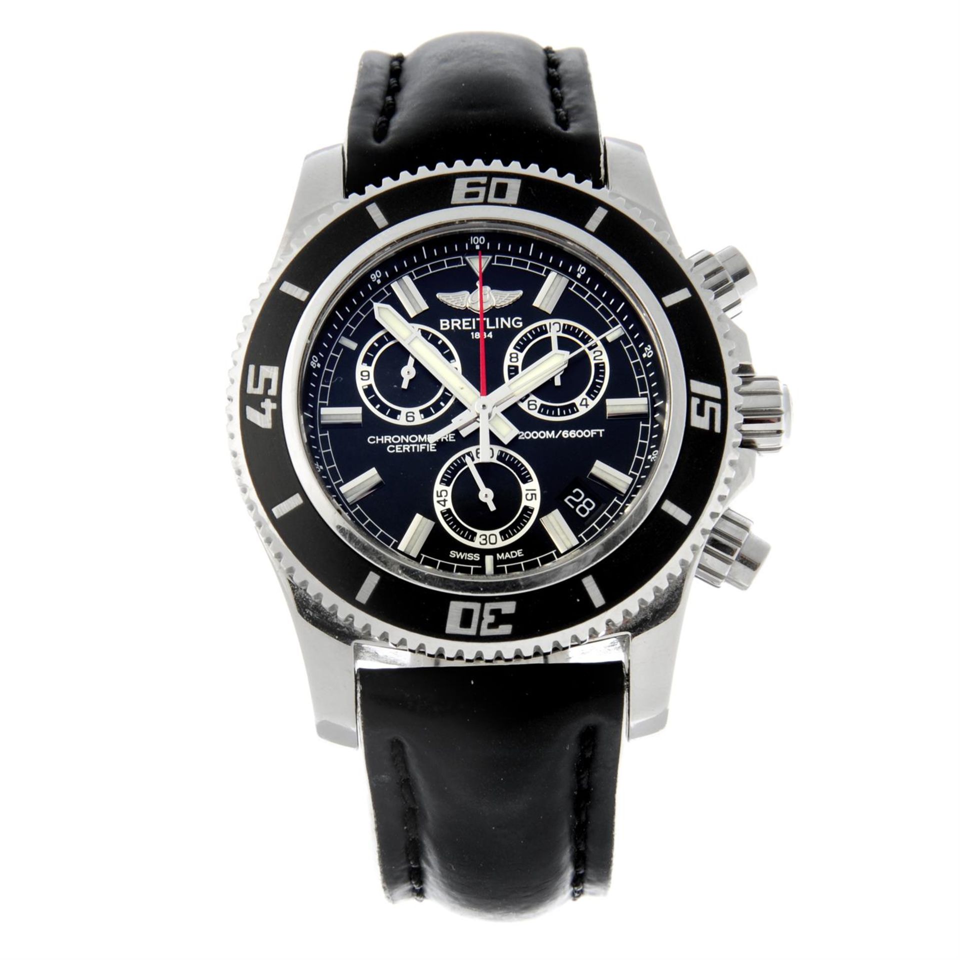 BREITLING - a stainless steel SuperOcean M2000 chronograph wrist watch, 46mm.
