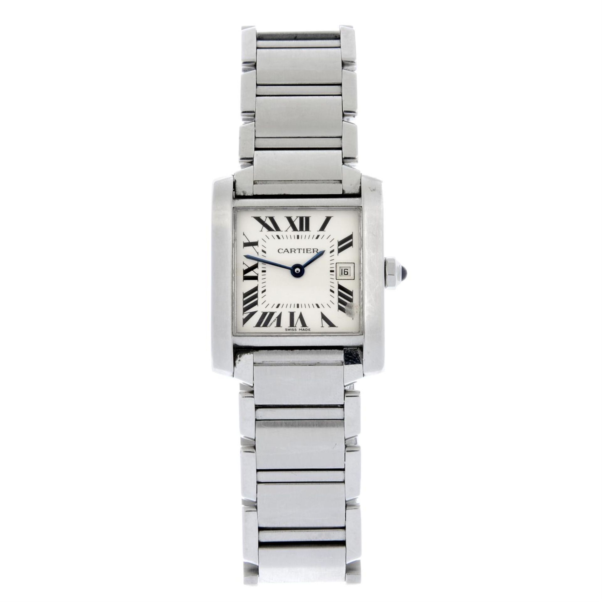 CARTIER - a stainless steel Tank Francaise bracelet watch, 26mm.