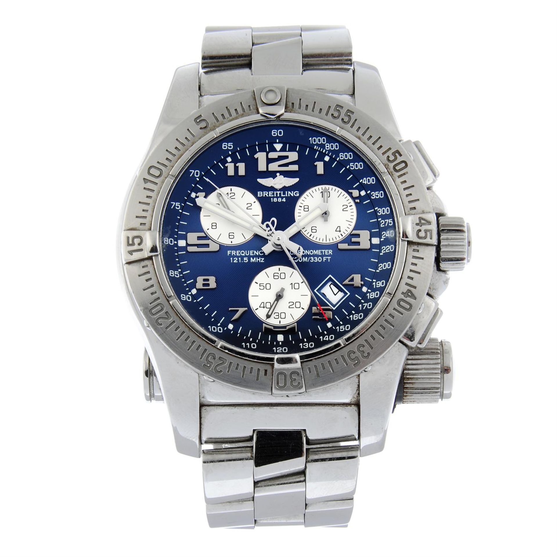BREITLING - a stainless steel Emergency Mission chronograph bracelet watch, 44mm.