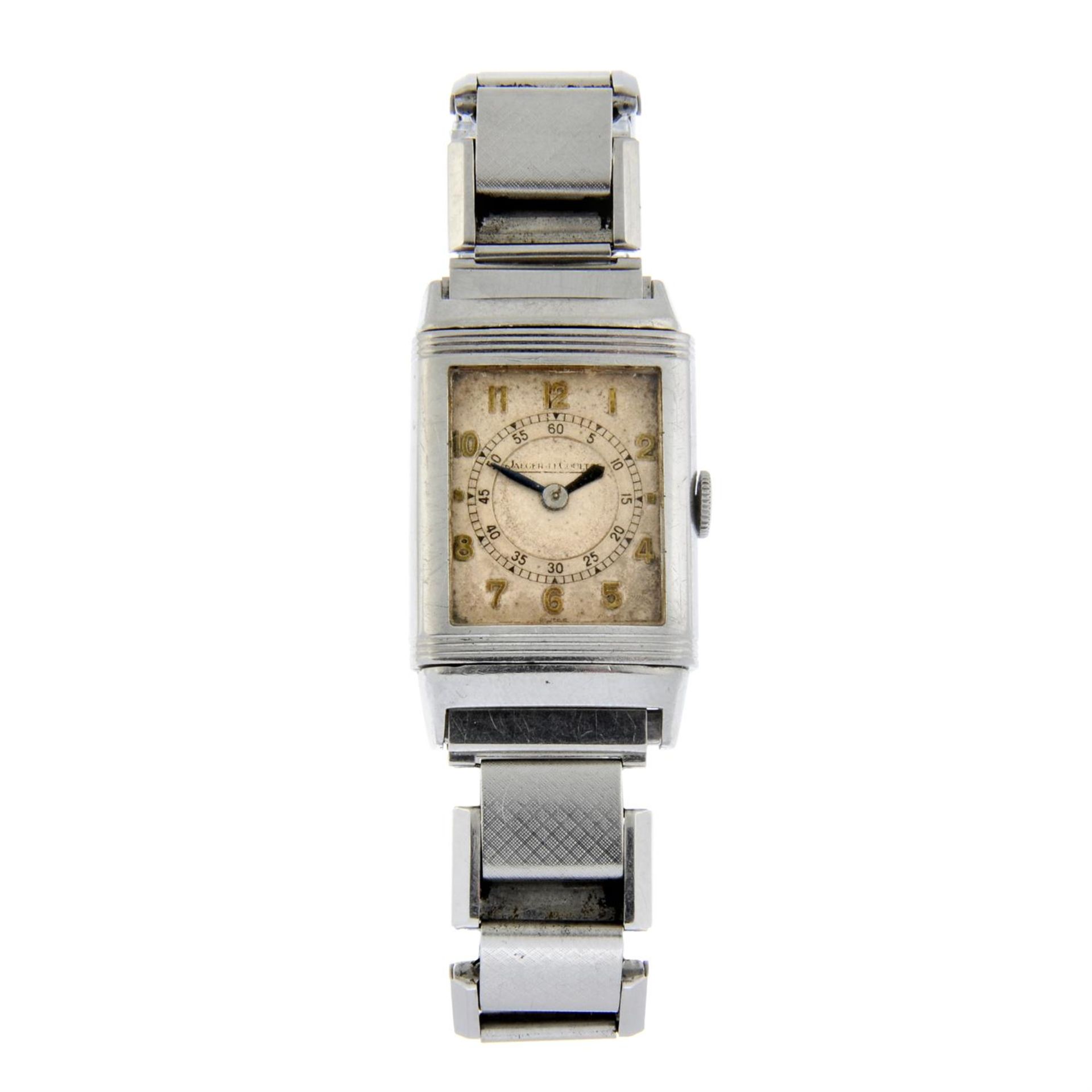 JAEGER-LECOULTRE - a stainless steel Reverso bracelet watch, 23x27mm.