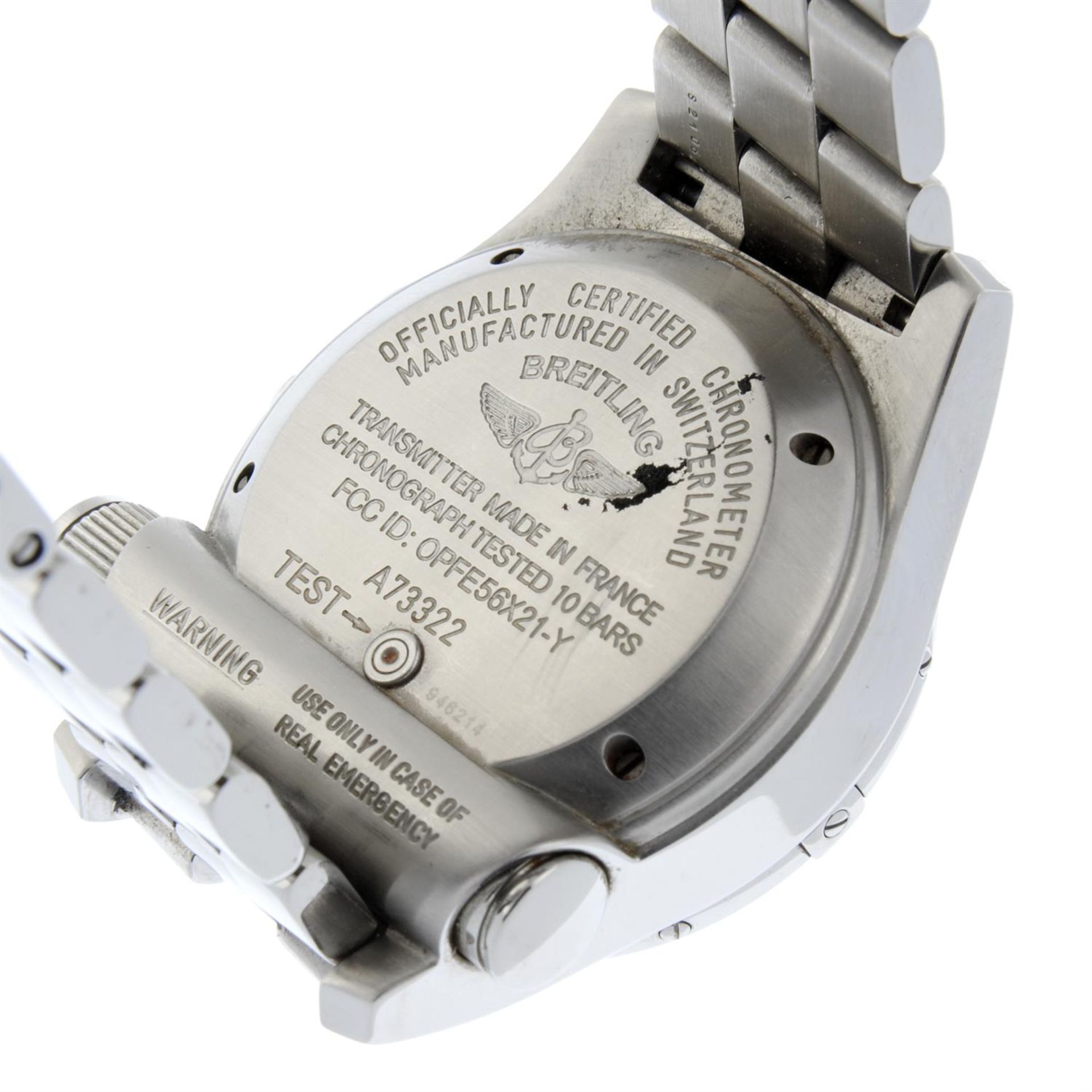 BREITLING - a stainless steel Emergency Mission chronograph bracelet watch, 44mm. - Bild 4 aus 7