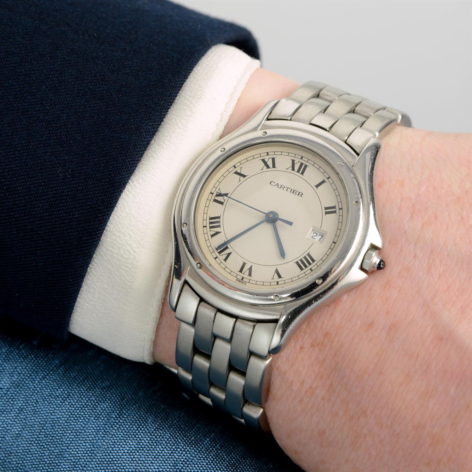 CARTIER - a stainless steel Cougar bracelet watch, 33mm. - Image 5 of 5