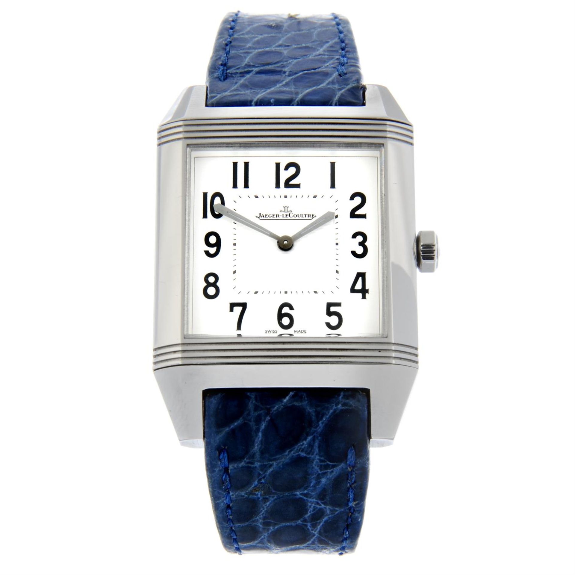 JAEGER-LECOULTRE - a stainless steel Reverso Squadra wrist watch, 31x35mm.
