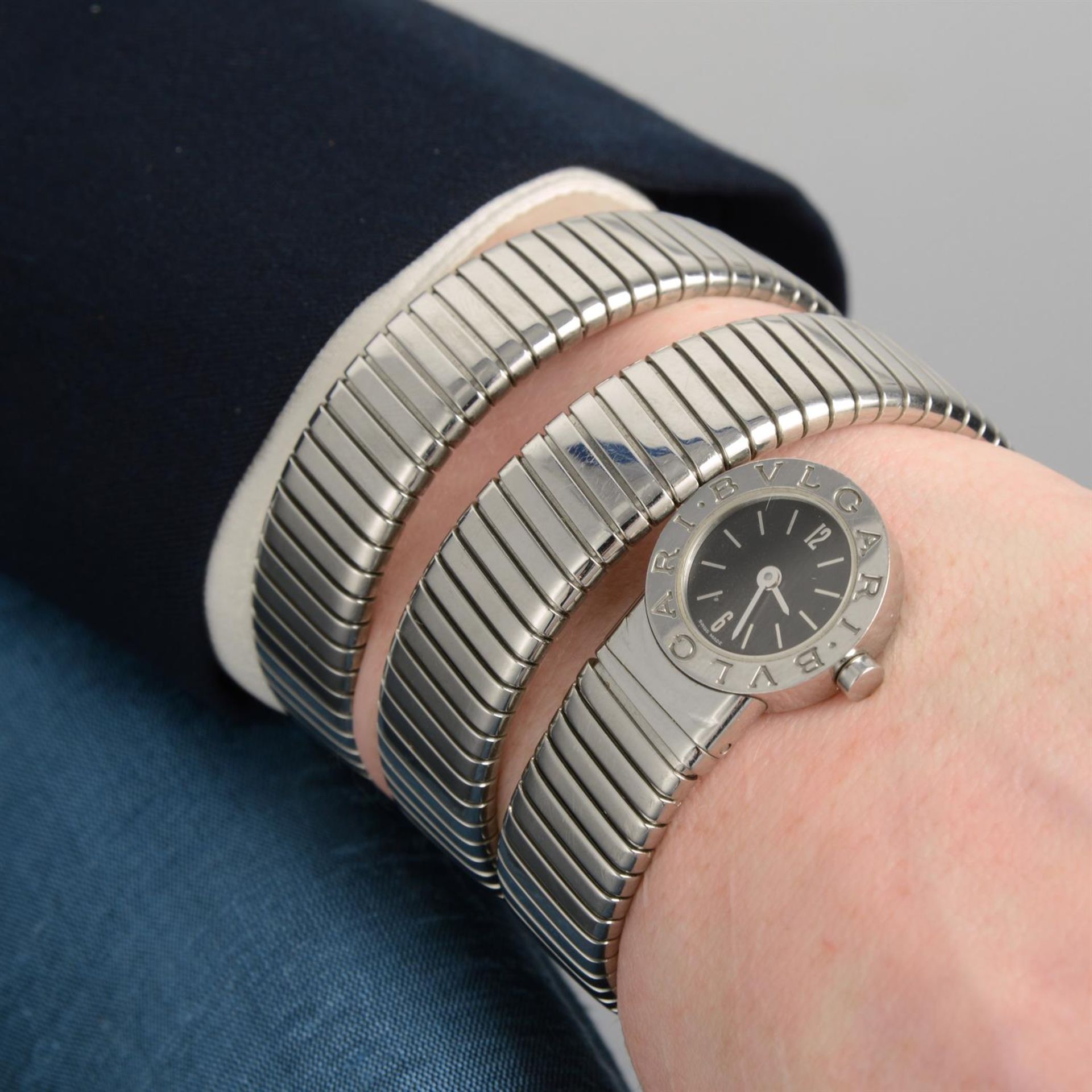 BULGARI - a stainless steel Serpenti bracelet watch, 19mm. - Image 5 of 5