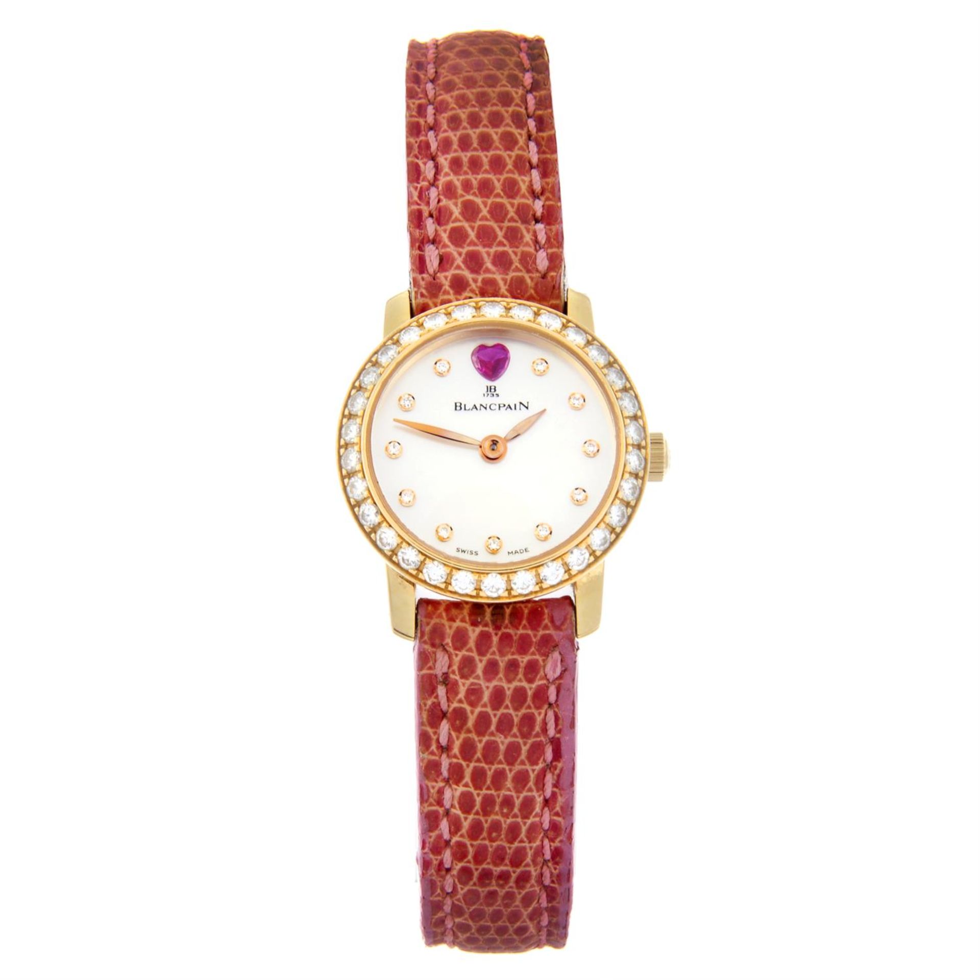 BLANCPAIN - an 18ct yellow gold Ladybird wrist watch, 21.5mm.