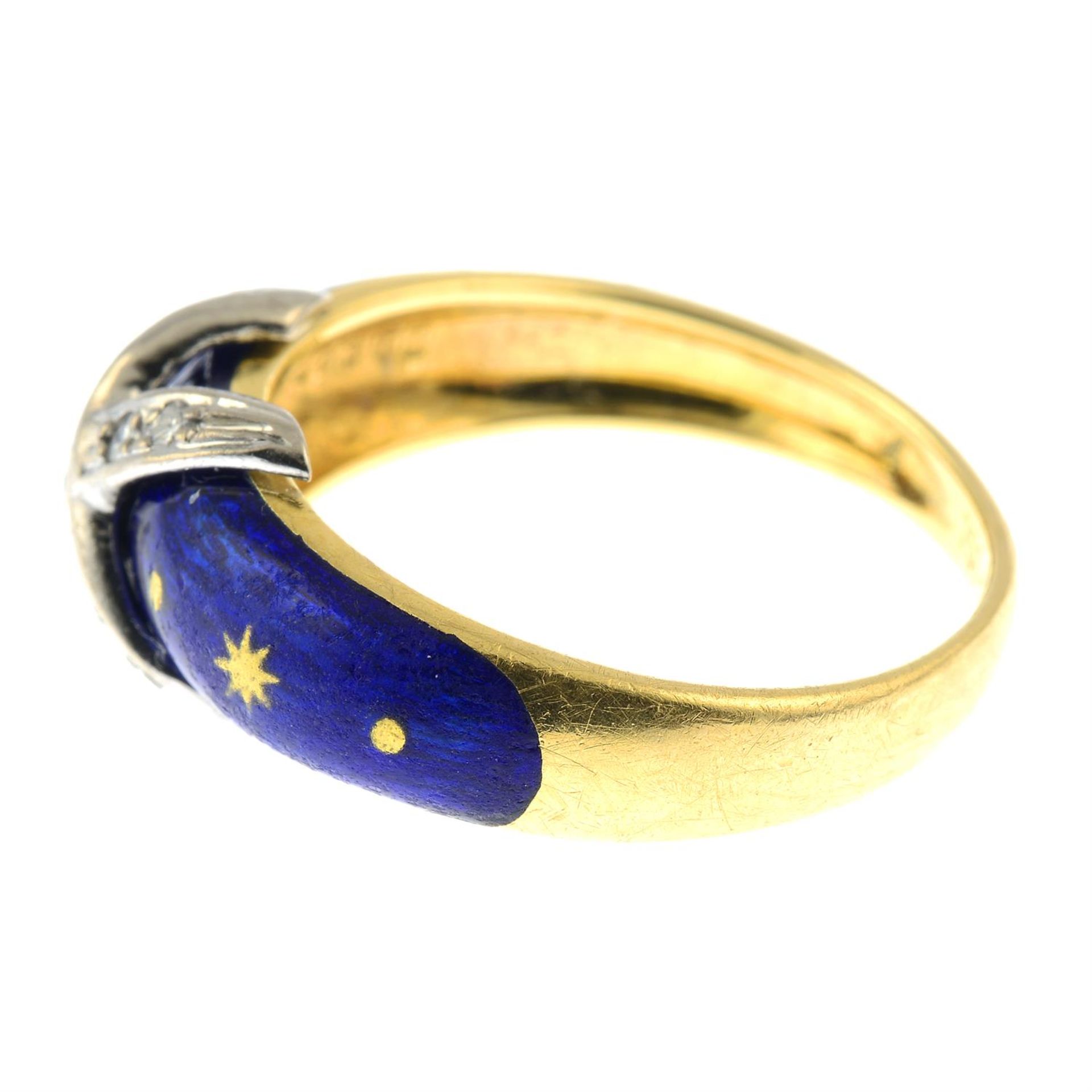 A limited edition diamond and blue enamel ring, by Victor Mayer for Fabergé. - Bild 3 aus 5