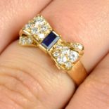 A sapphire and pavé-set diamond bow ring, by Van Cleef & Arpels.